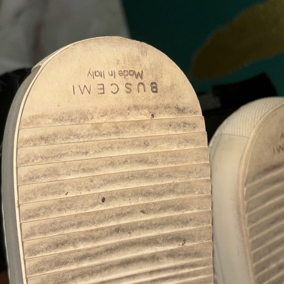 Buscemi WoMen's Black 125MM Leather High-Top Sneakers Shoes Size US 7 - Picture 10 of 13